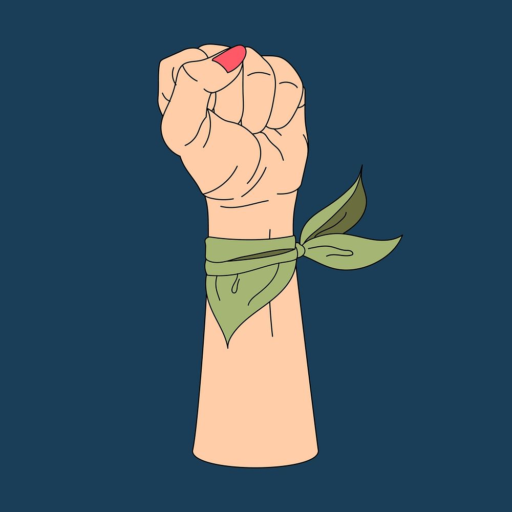 Woman power fist and protest vector