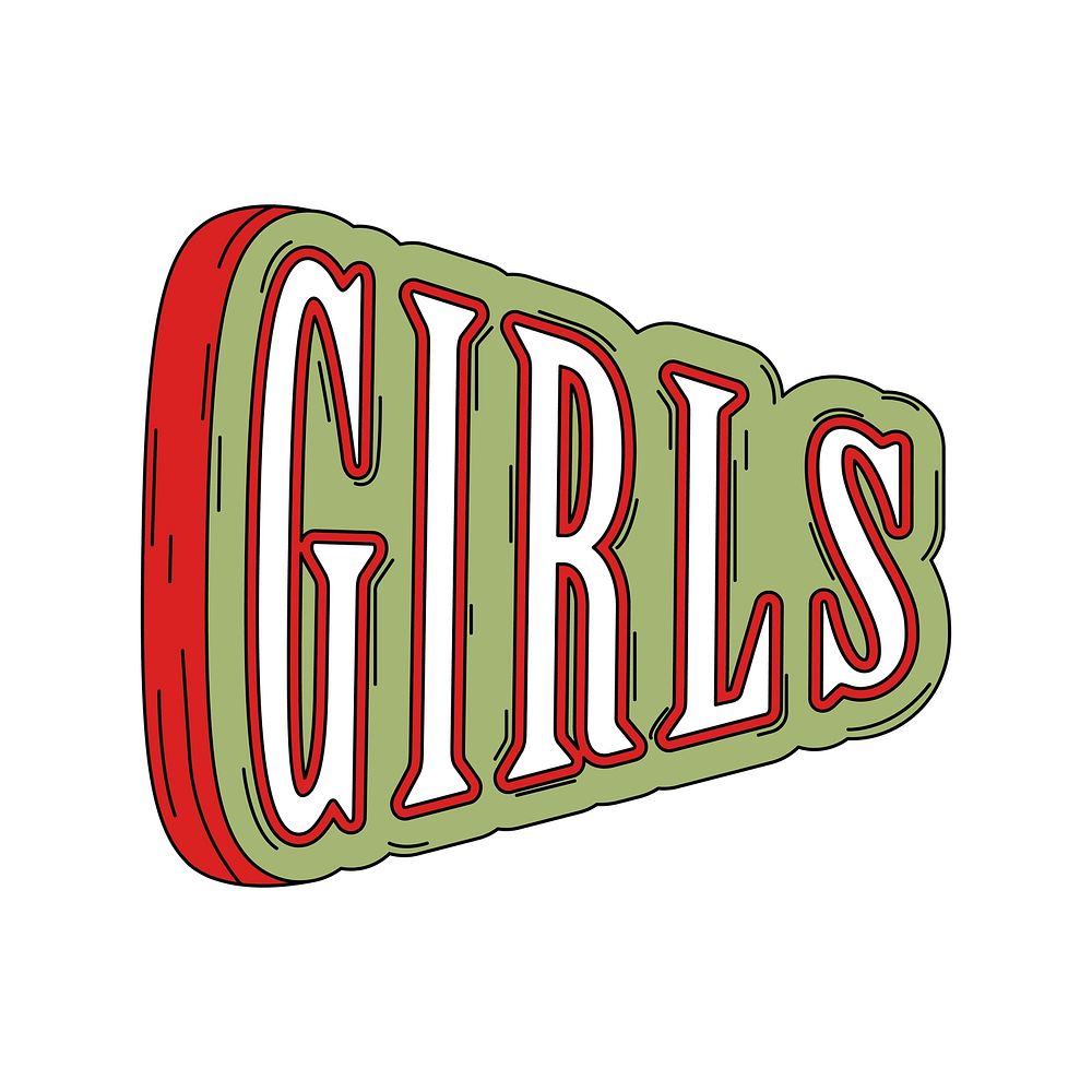 Girls typography on green vector