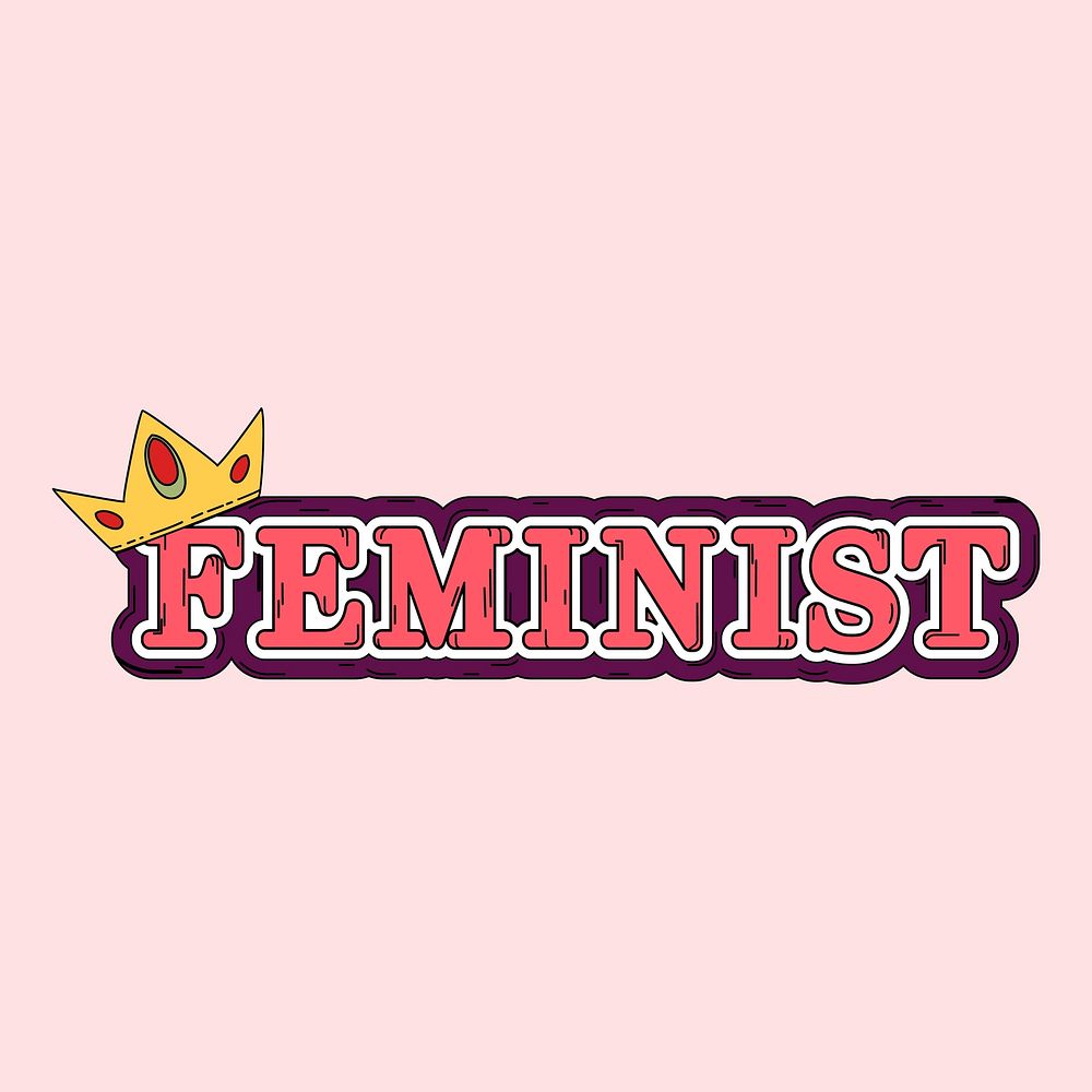 Feminist with a crown vector