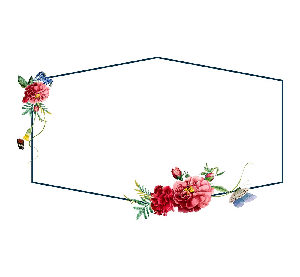 Floral frame card design illustration