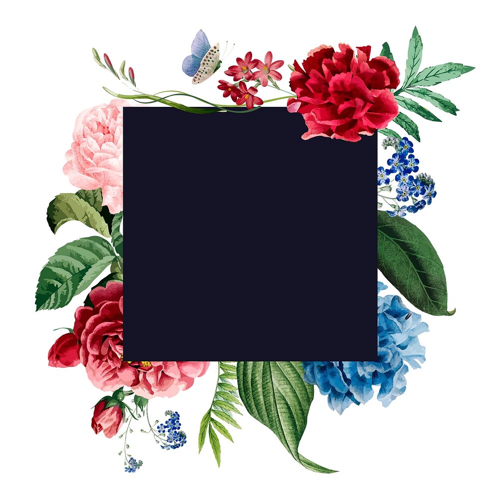 Floral frame invitation card design
