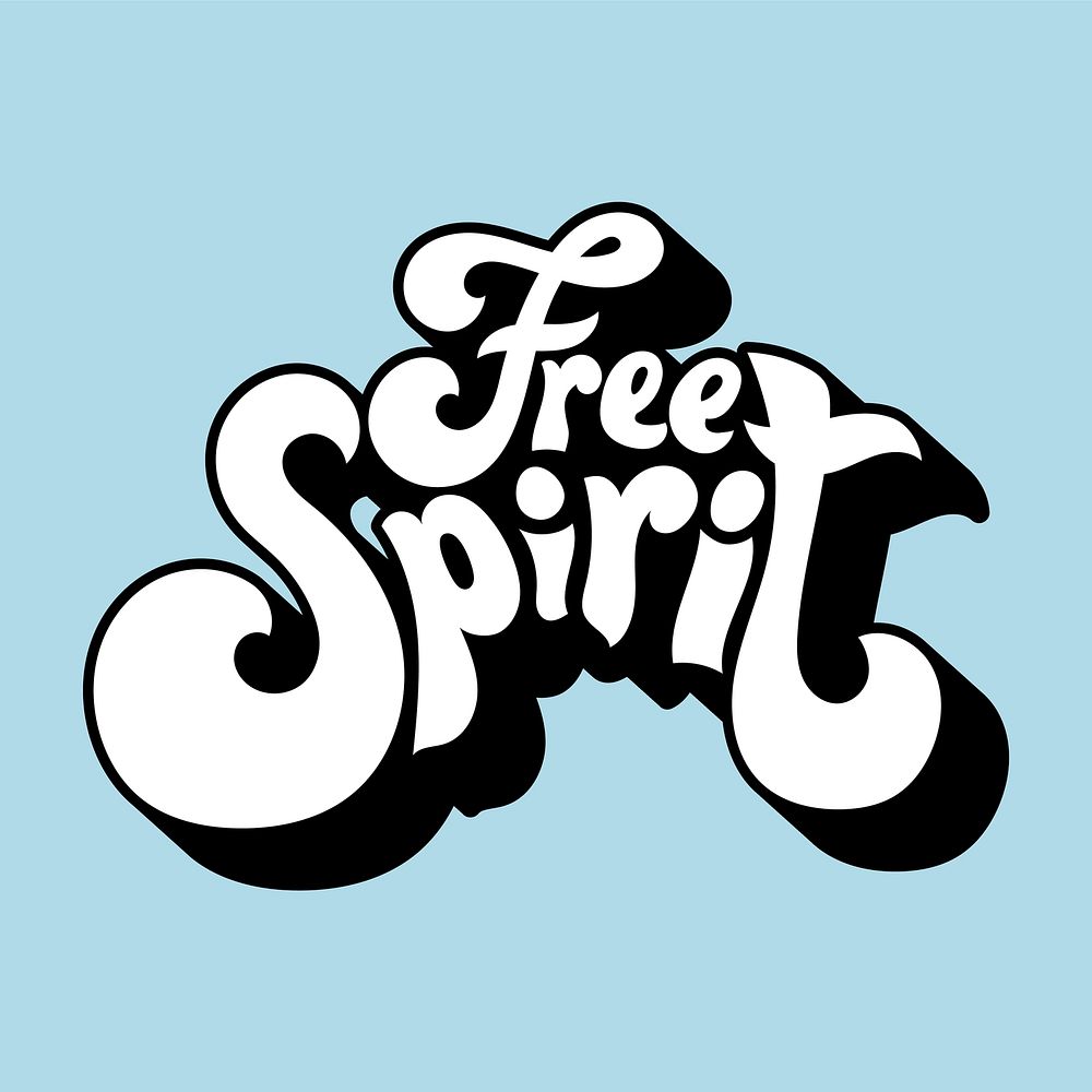 Free spirit typography style illustration