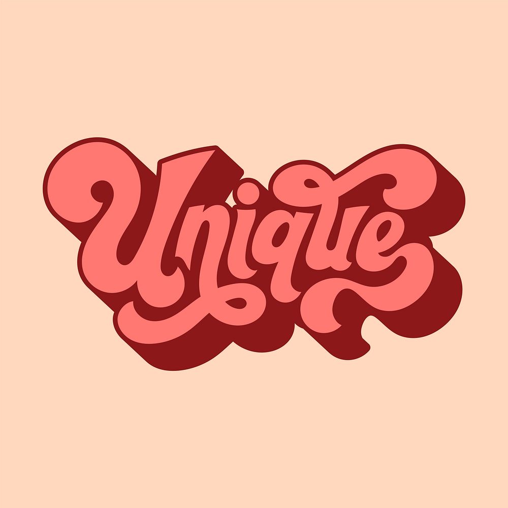 Unique word typography style illustration