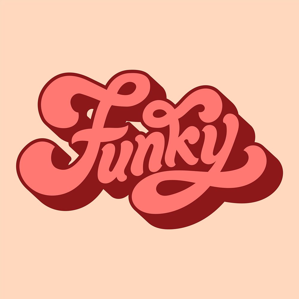 Funky word typography style illustration