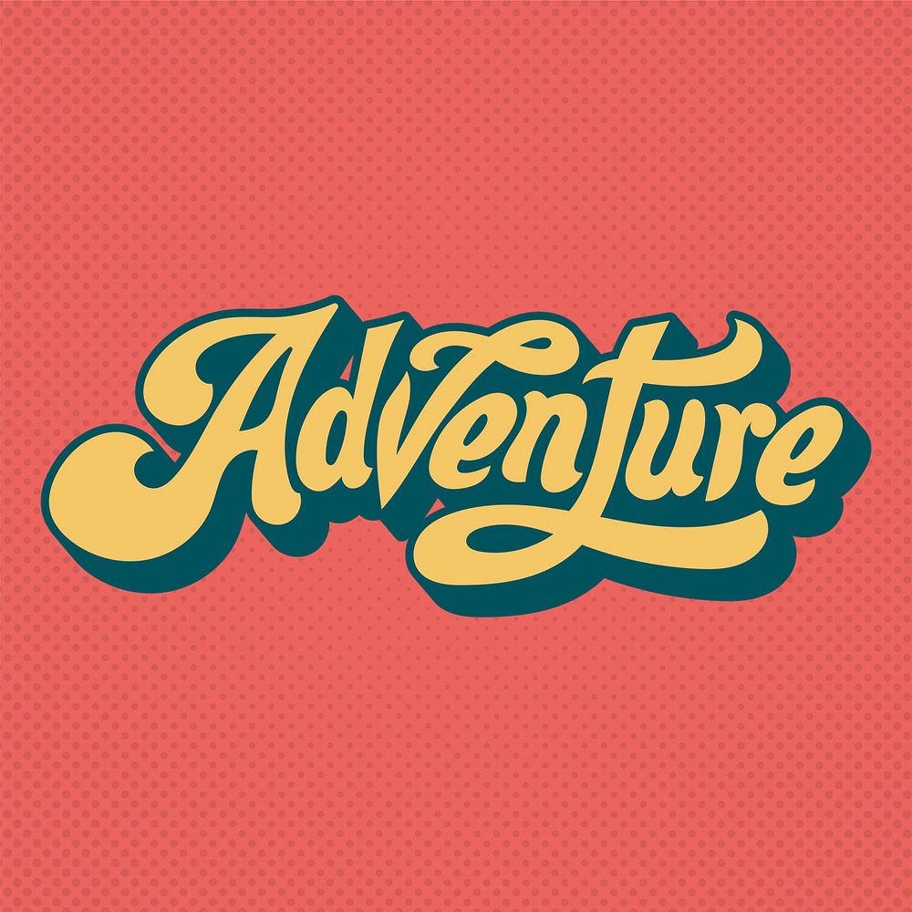 Adventure word typography style illustration