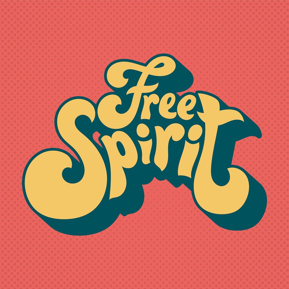 Free spirit typography style illustration