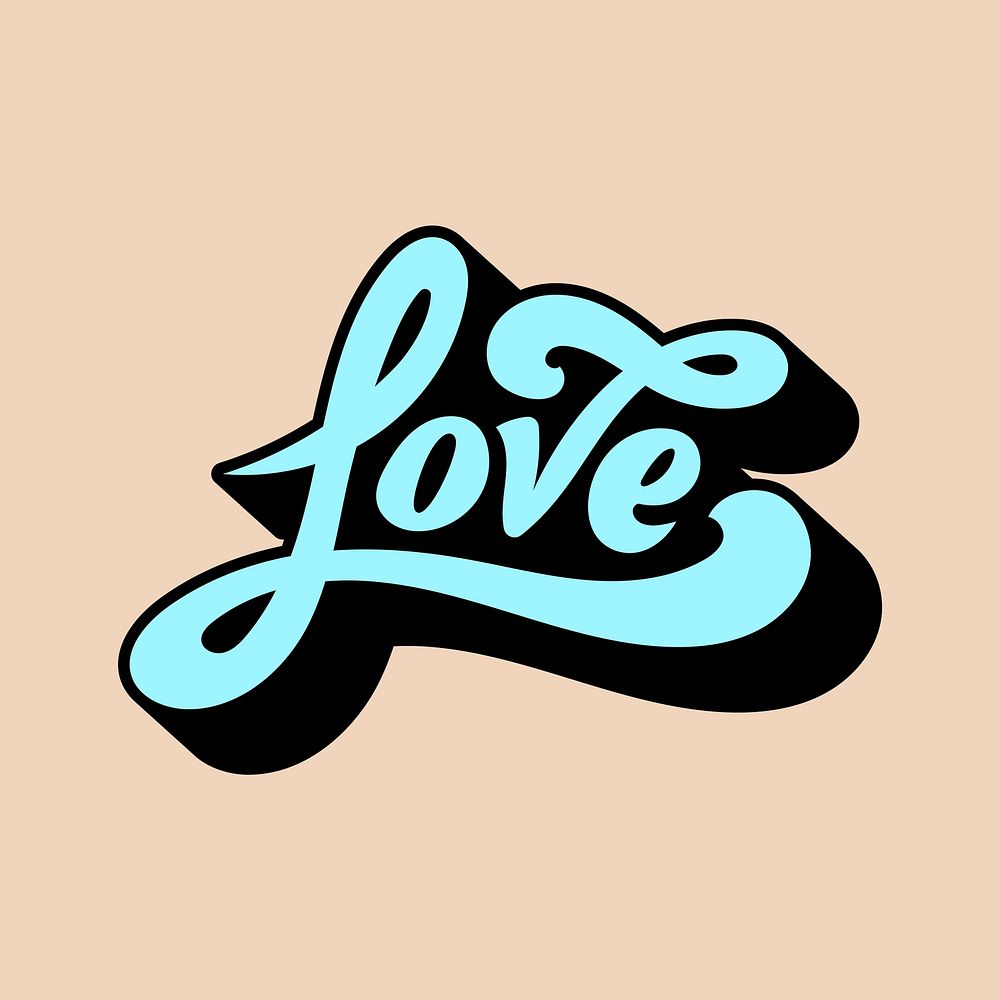Love word typography style illustration