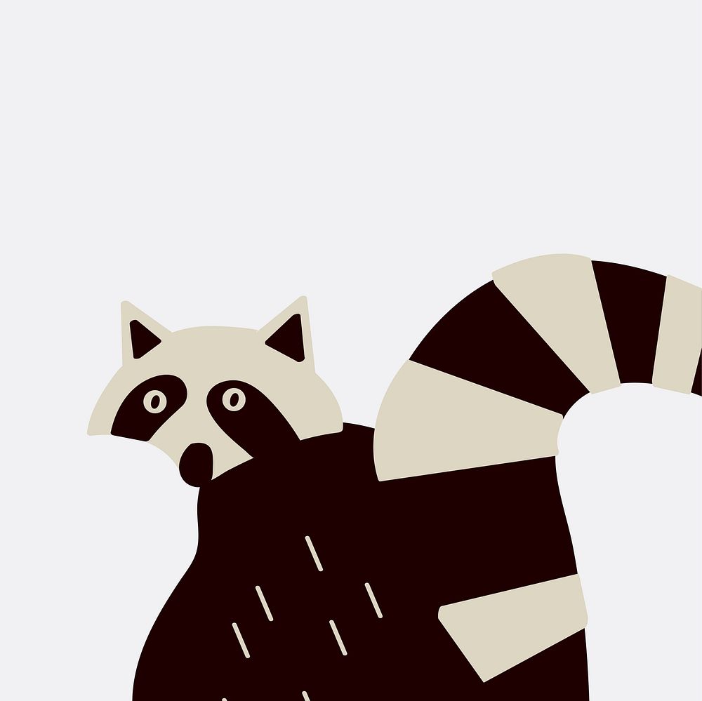 Smart wildlife raccoon vector graphics