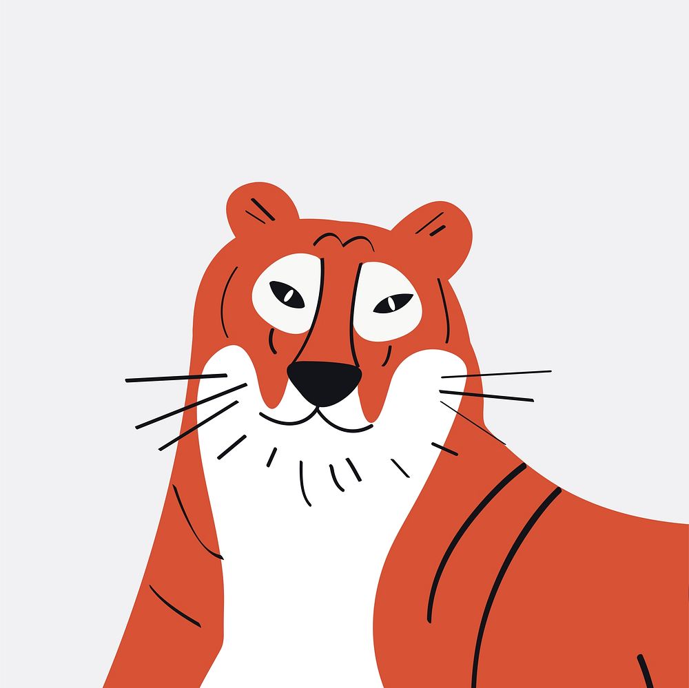 Cute cartoon tiger vector graphics