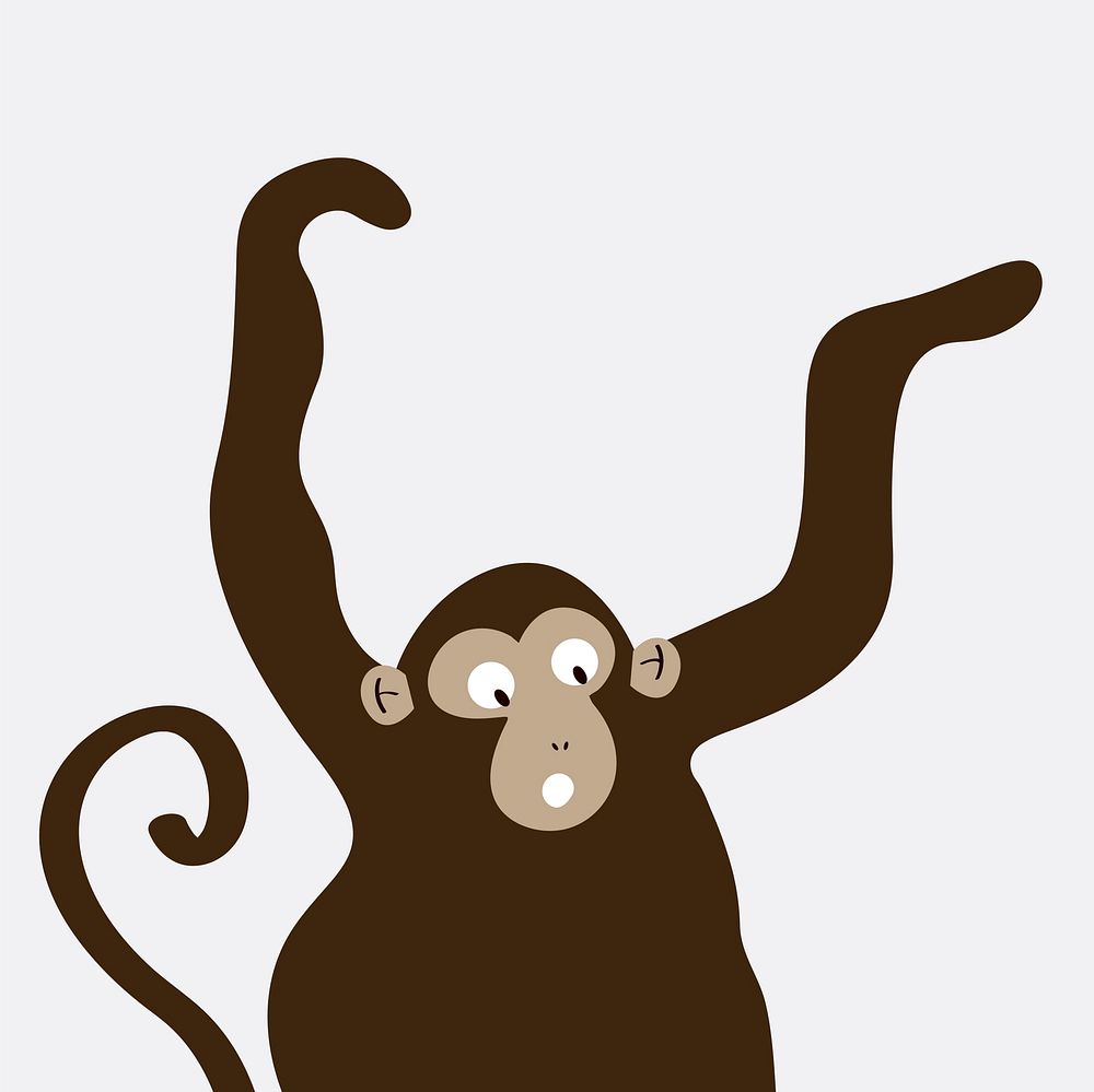Excited monkey dancing cartoon vector