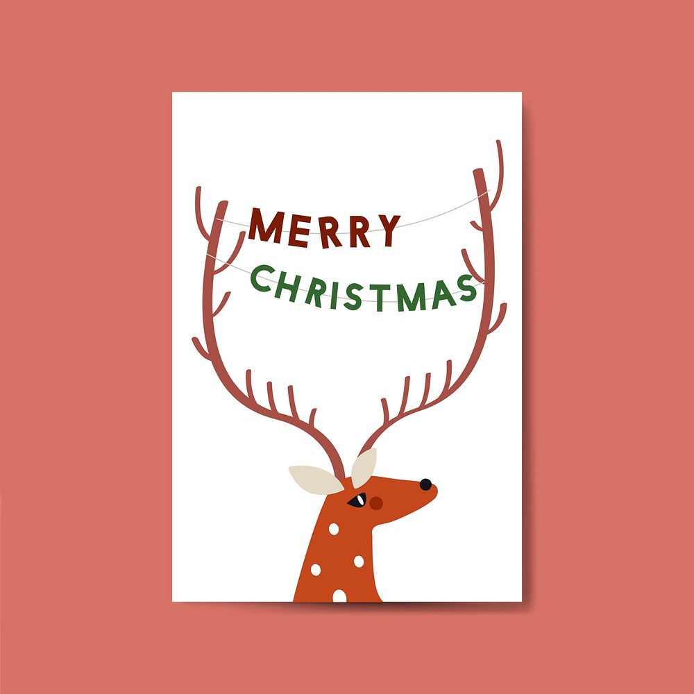 Merry Christmas postcard design vector