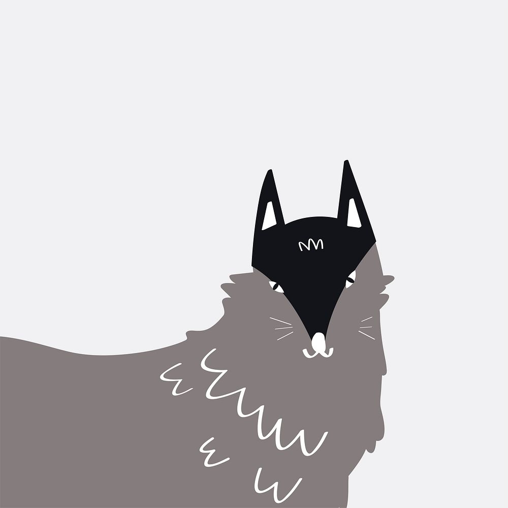 Gray cartoon wolf vector design