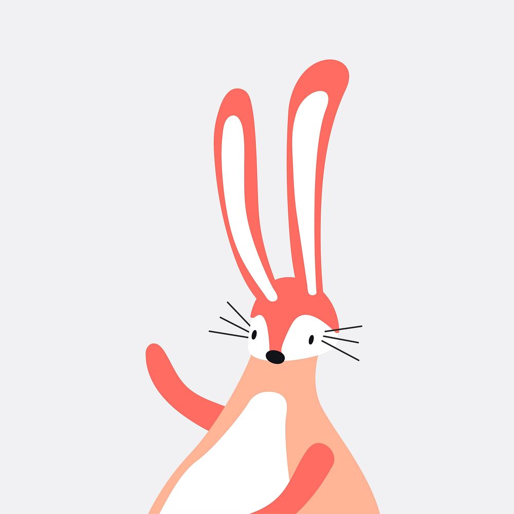 Orange rabbit in a cartoon style vector