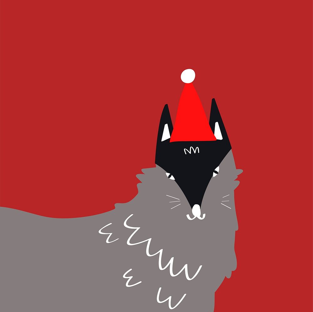 Gray cartoon wolf vector design