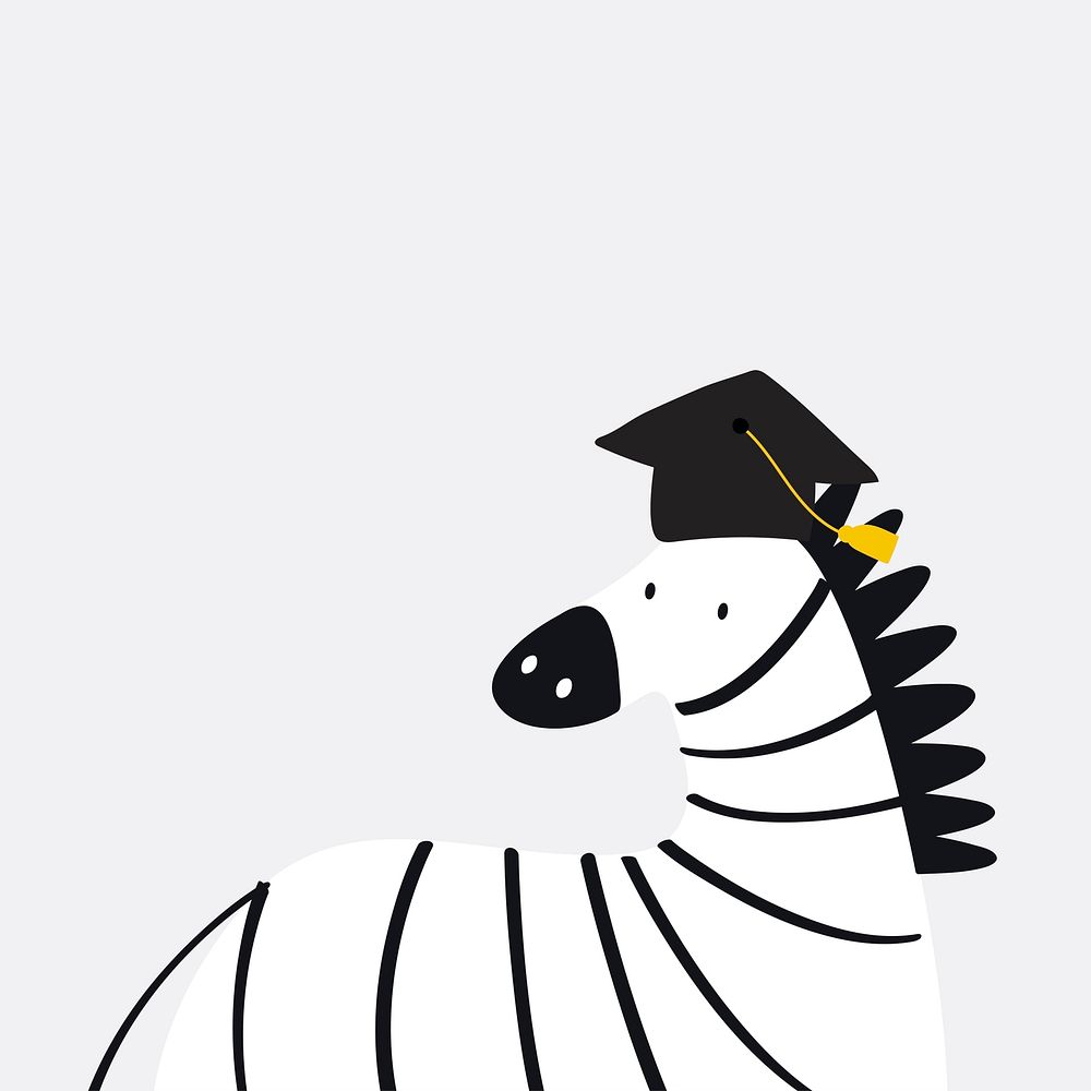 Cute zebra in a cartoon style vector