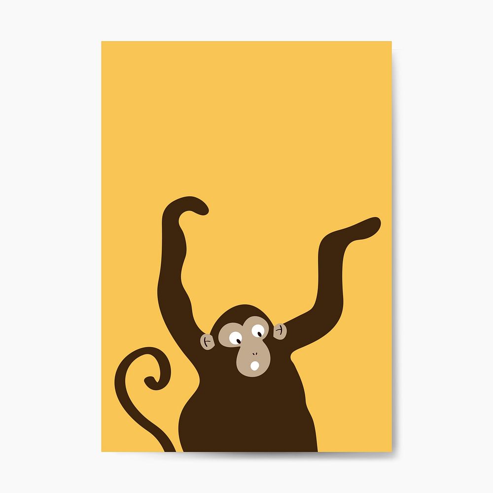 Excited monkey dancing cartoon vector