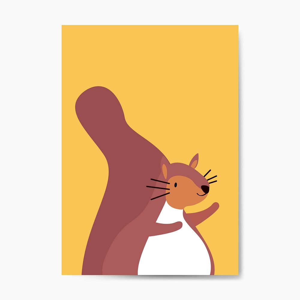 Cute brown squirrel cartoon vector illustration