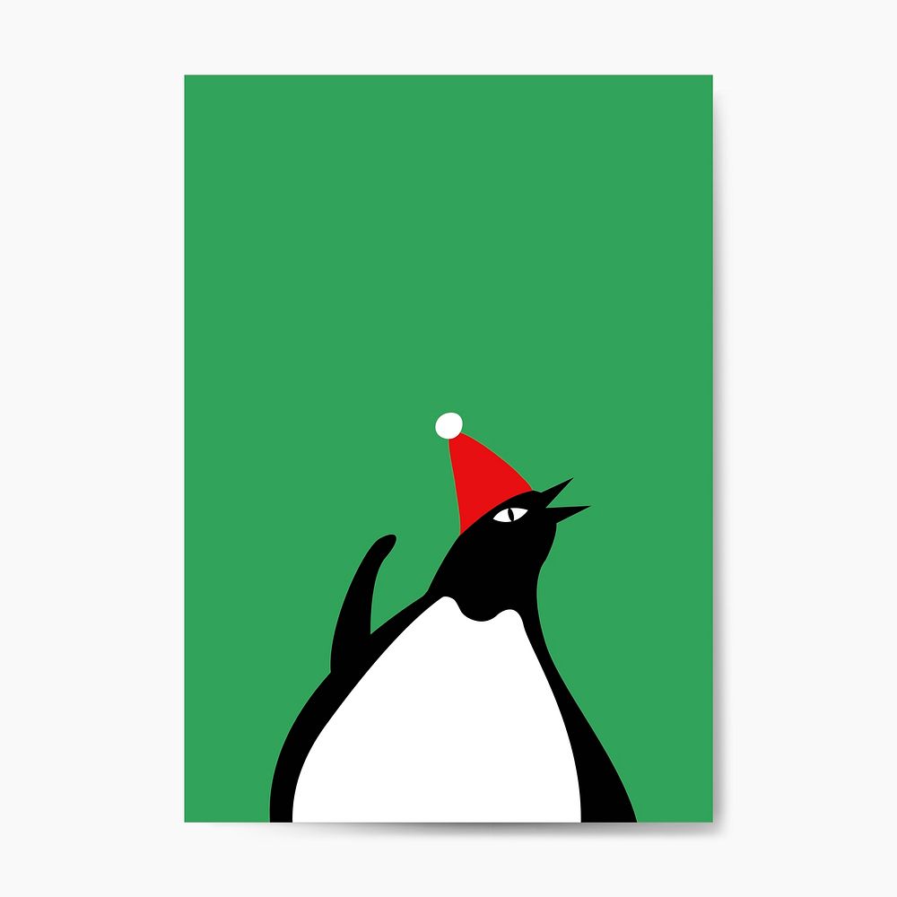 Cute penguin with Christmas hat cartoon vector