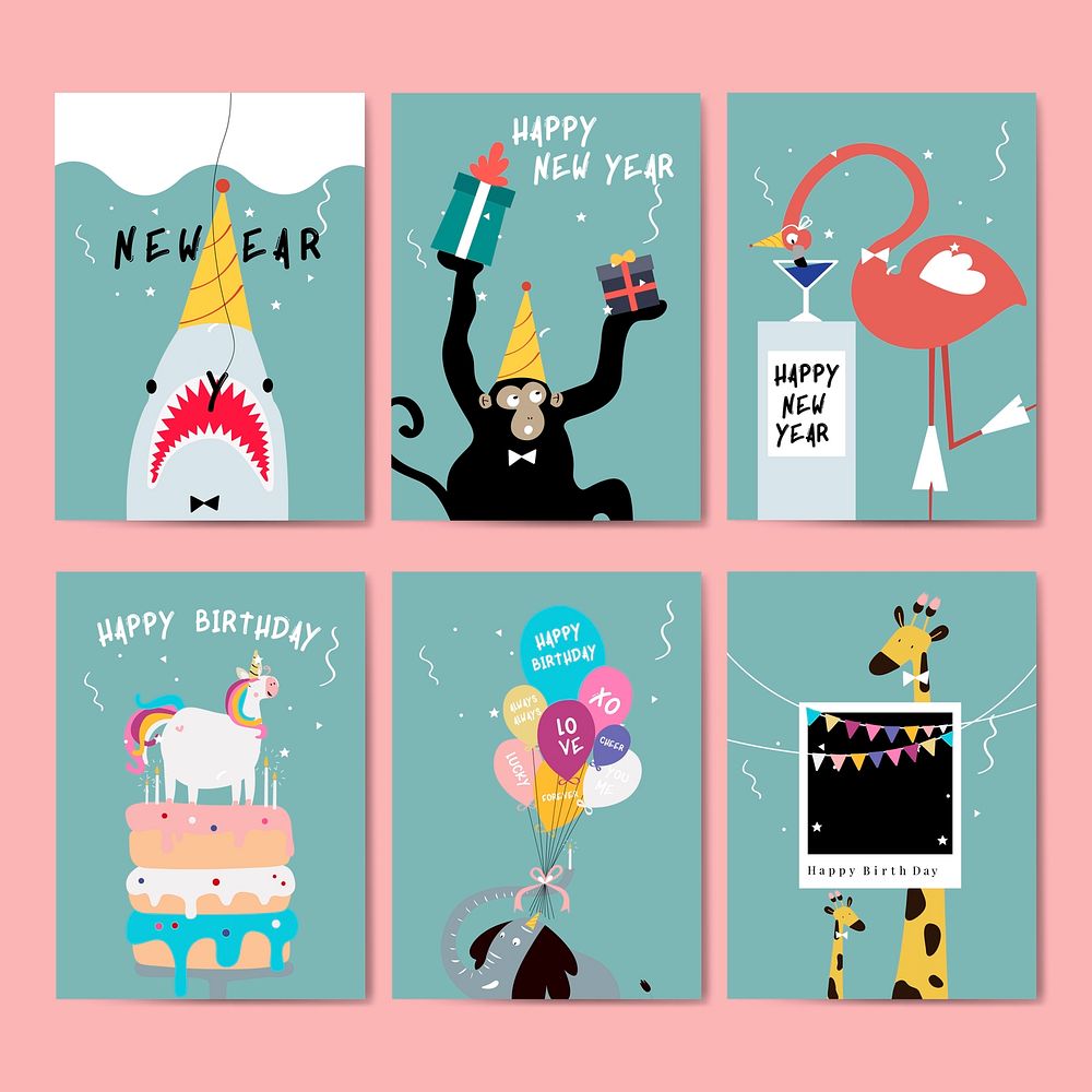 Collection of greeting cards vector