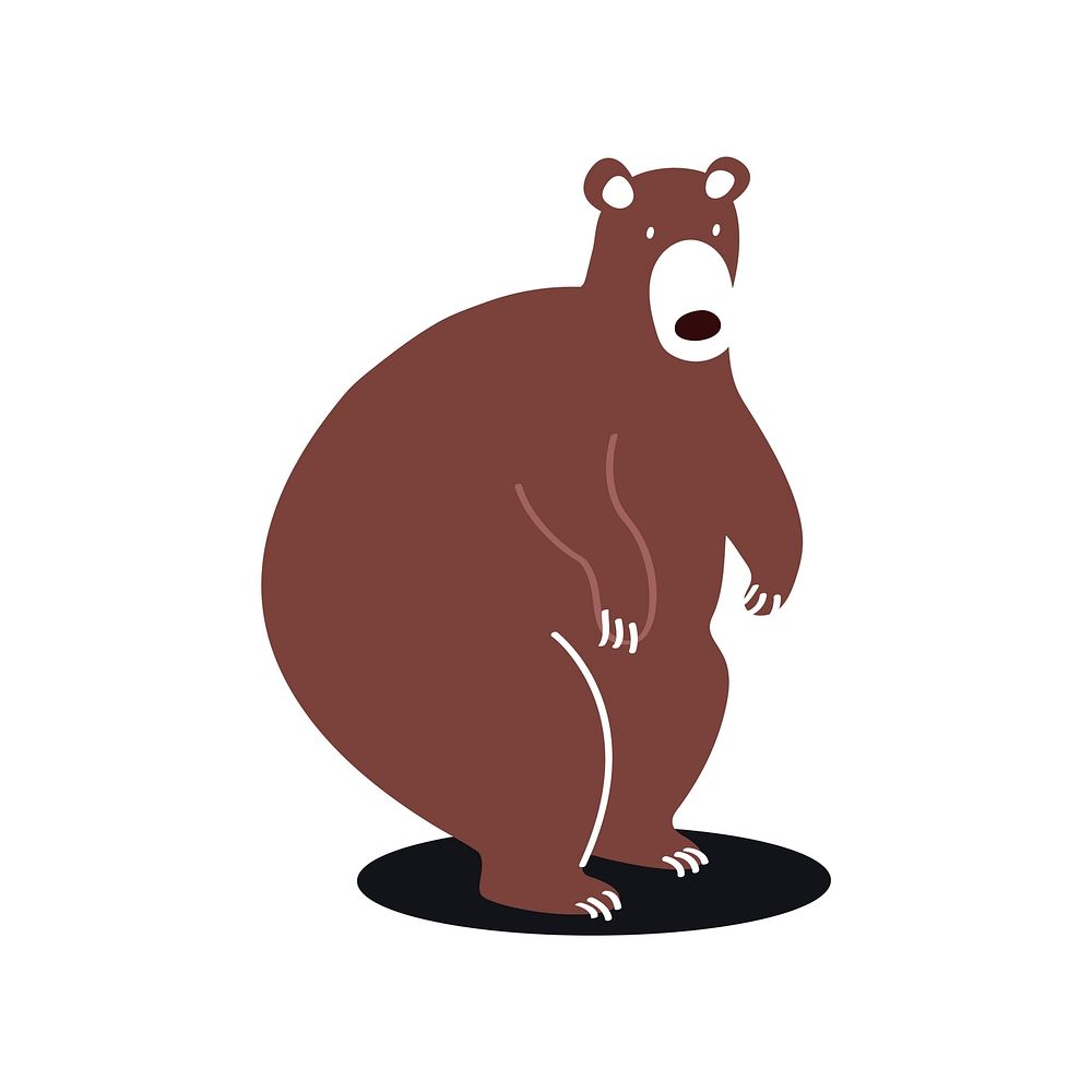 Cute brown bear cartoon illustration