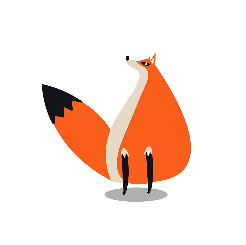 Cute wild fox cartoon illustration