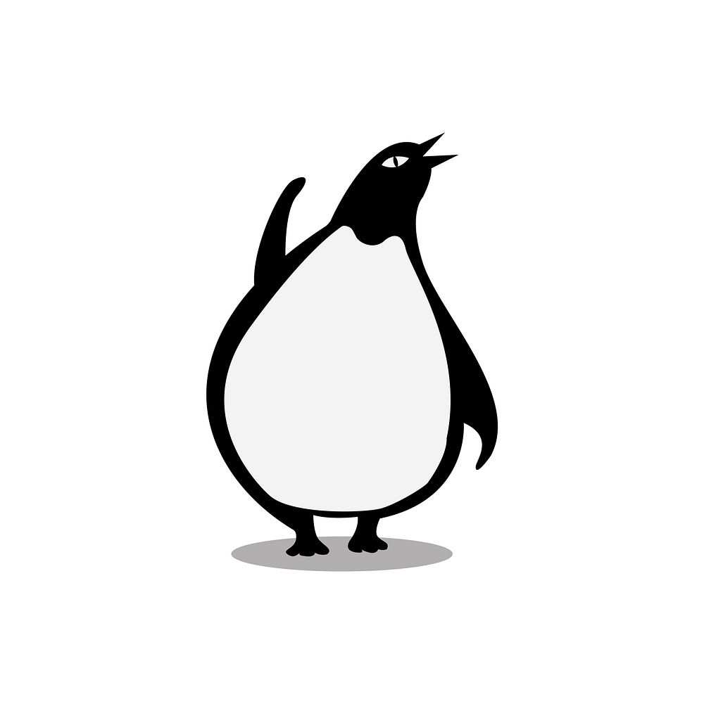 Cute wild penguin cartoon illustration