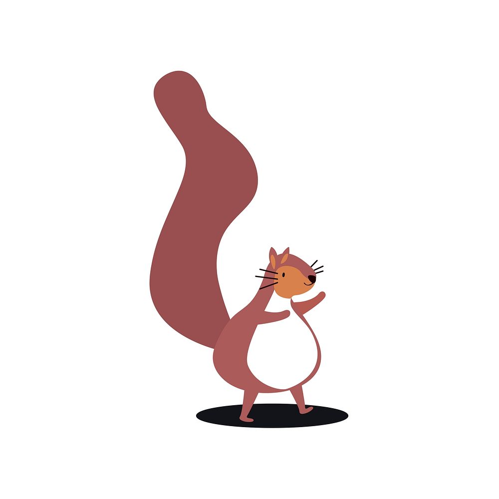 Cute brown squirrel cartoon illustration