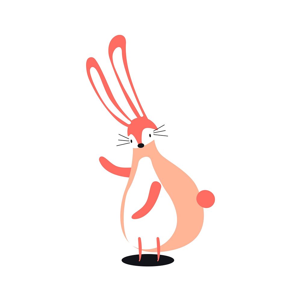 Cute wild rabbit cartoon illustration