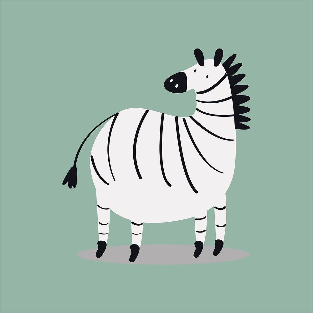 Cute wild zebra cartoon illustration