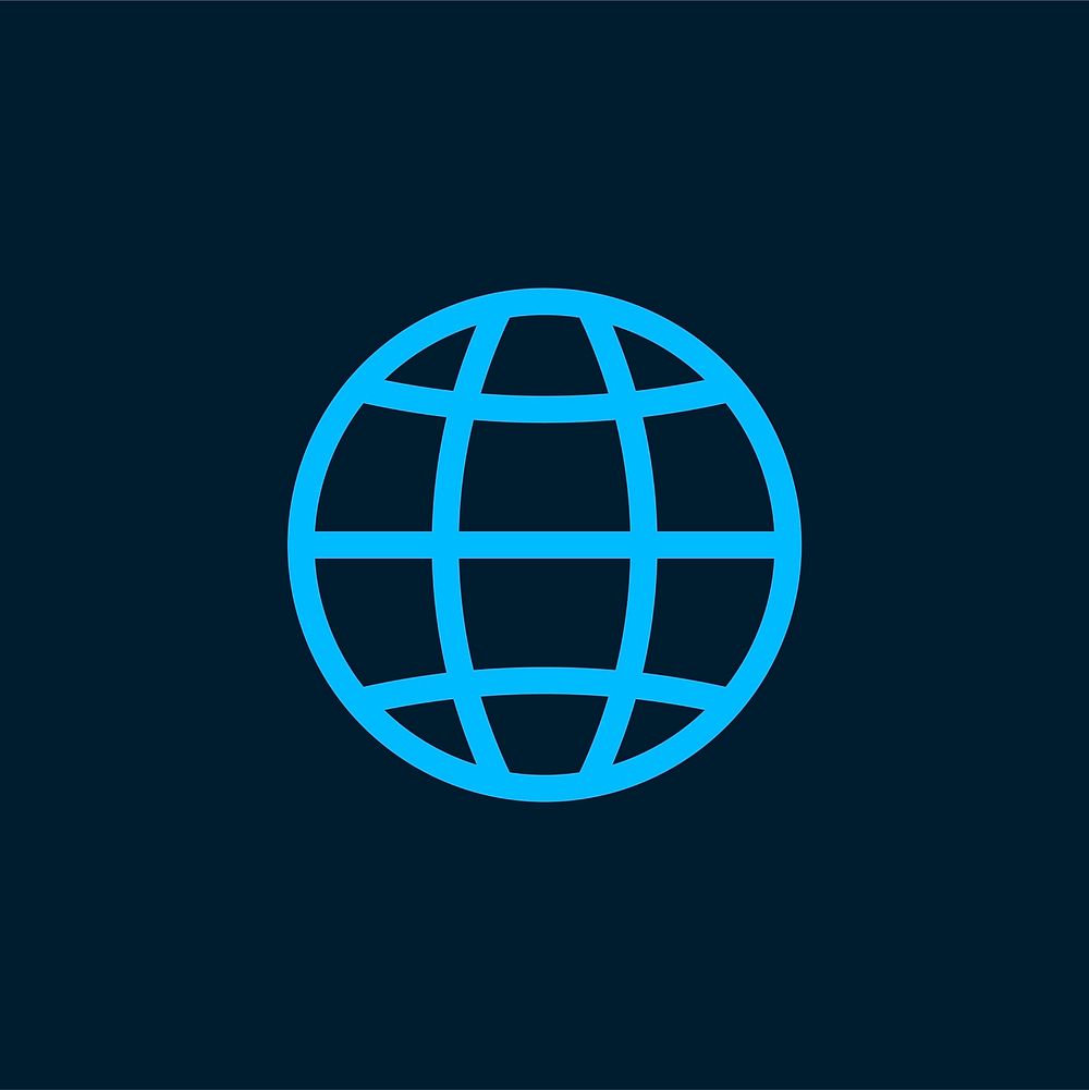 Blue global connection symbol vector