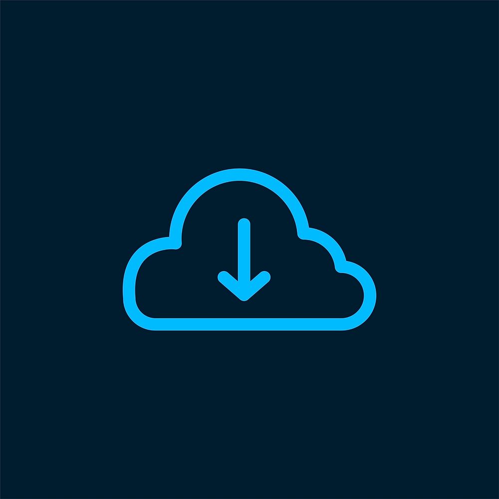 Download from cloud storage symbol vector