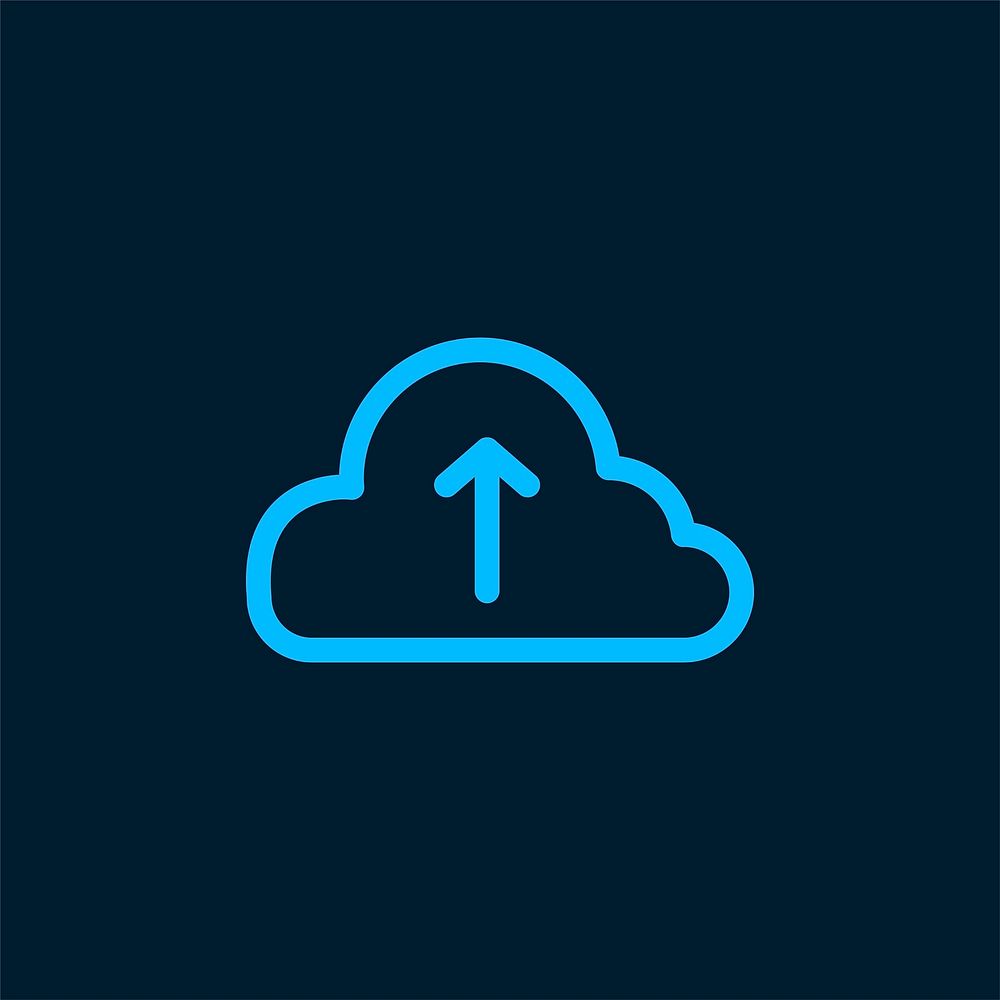 Upload to cloud storage symbol vector