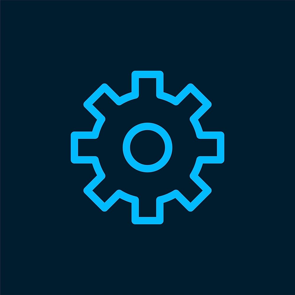 Supporting blue gear symbol vector