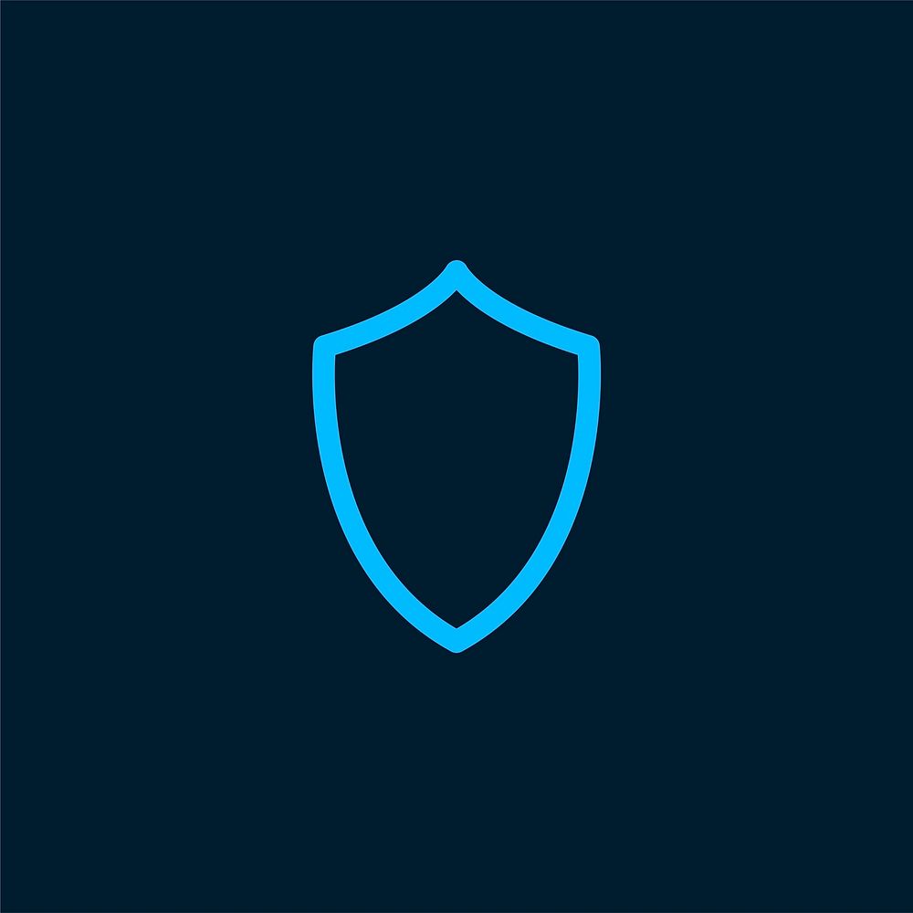 Blue shield protection symbol vector
