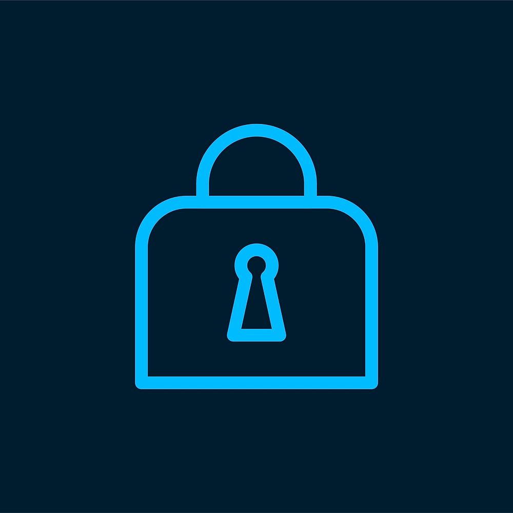 Blue padlock safety symbol vector