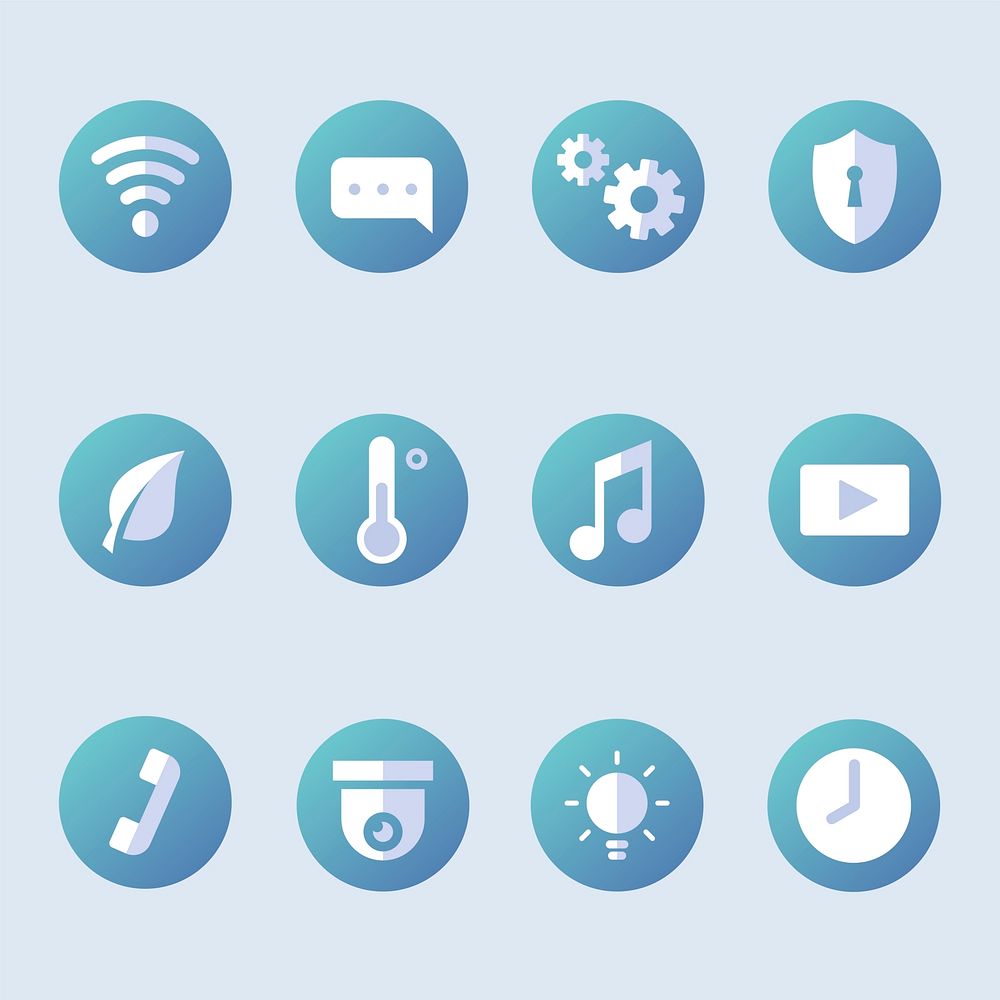 Collection of smart home icons vector