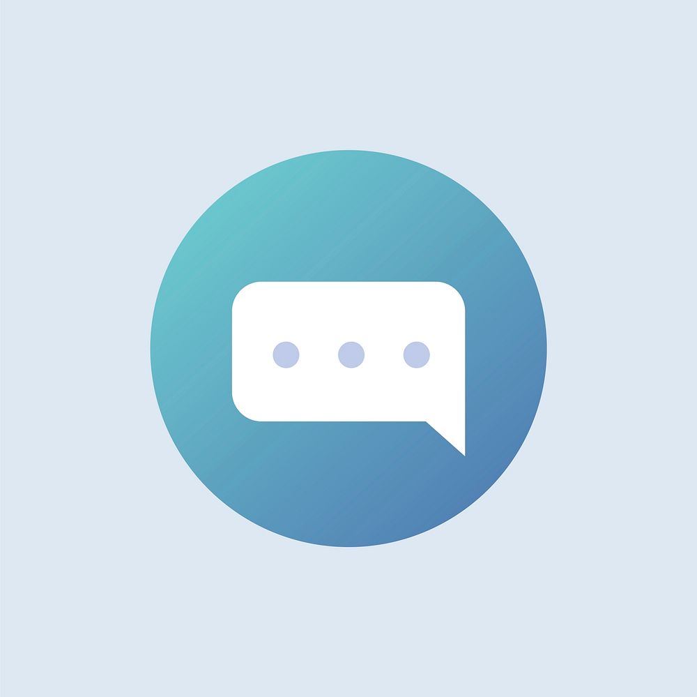 Messaging icon vector in blue