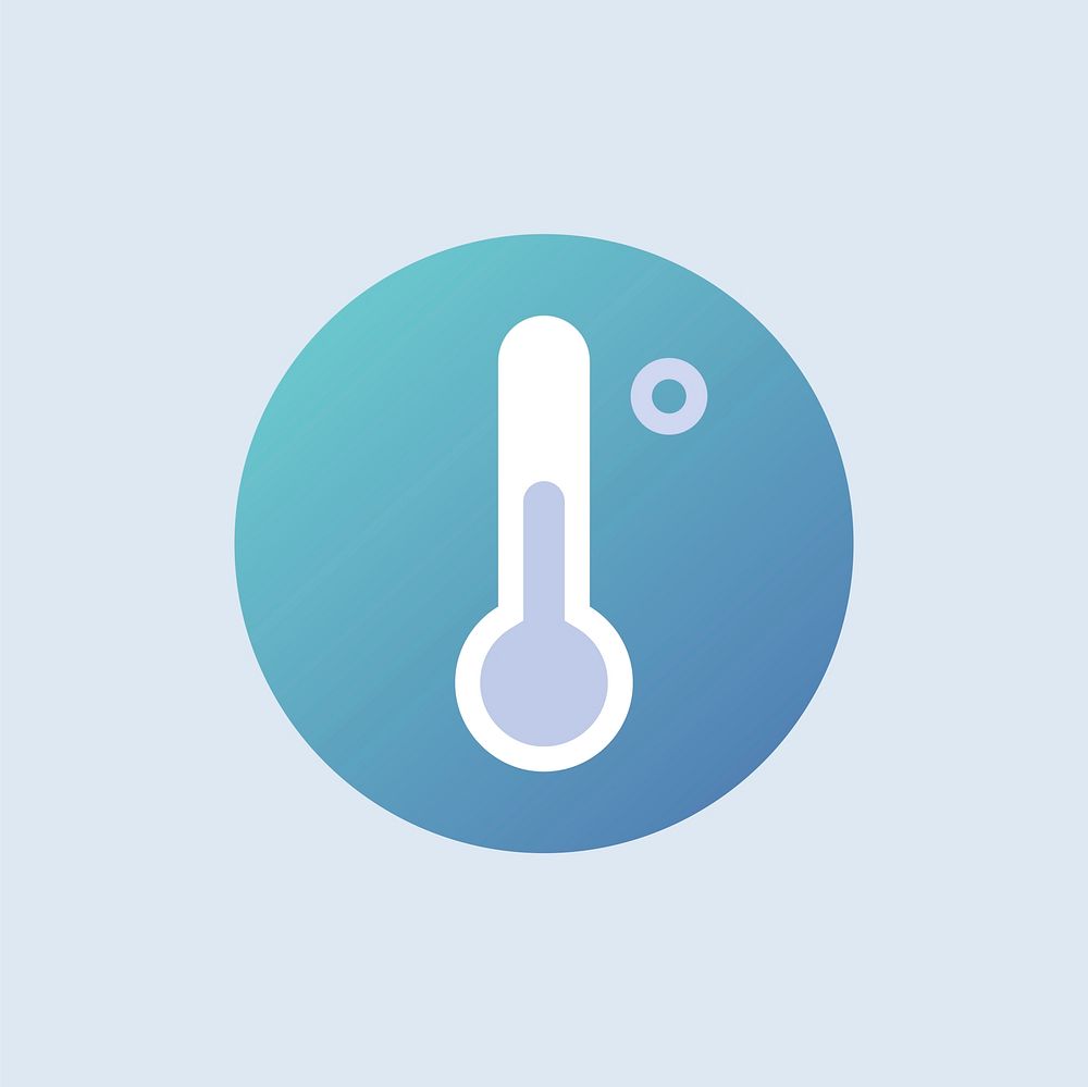 Thermometer icon vector in blue