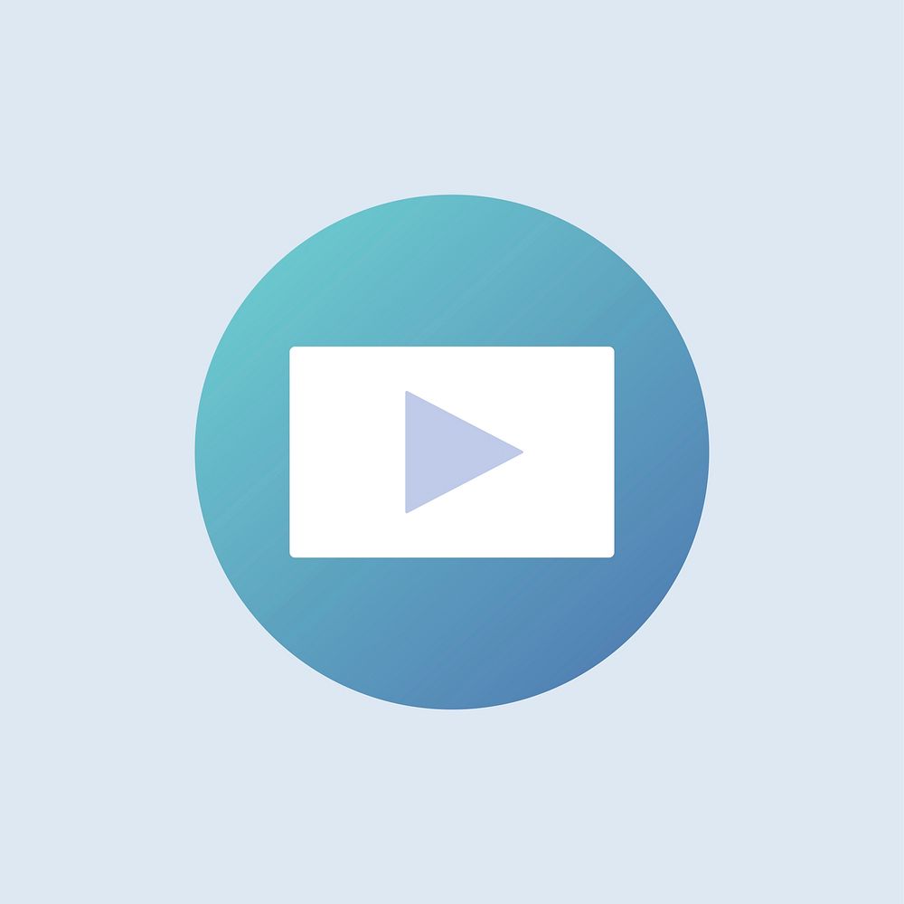 Play button icon vector in blue
