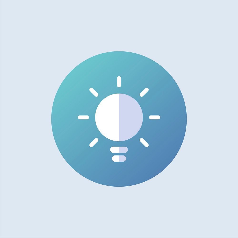Light bulb icon vector in blue