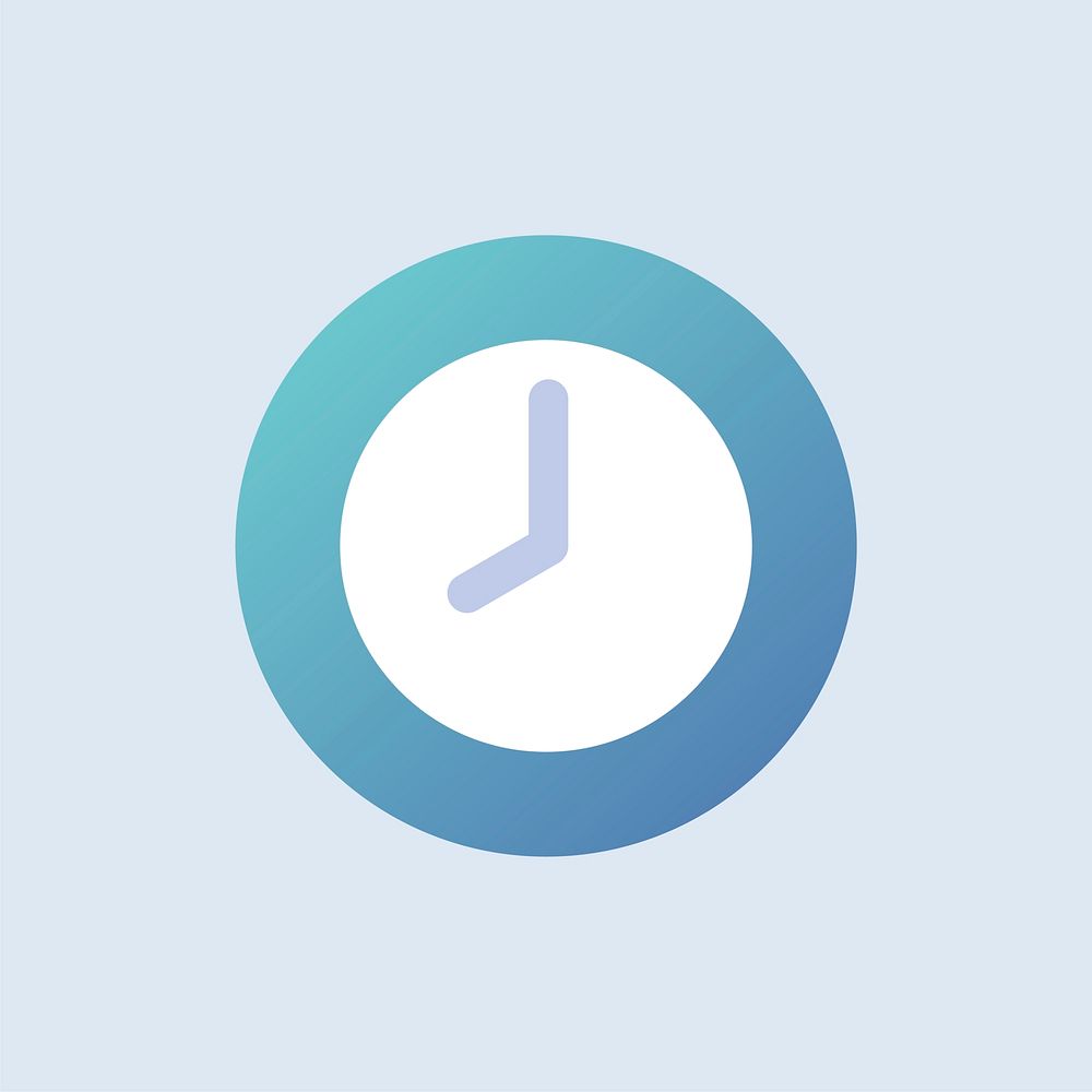 Clock icon vector in blue
