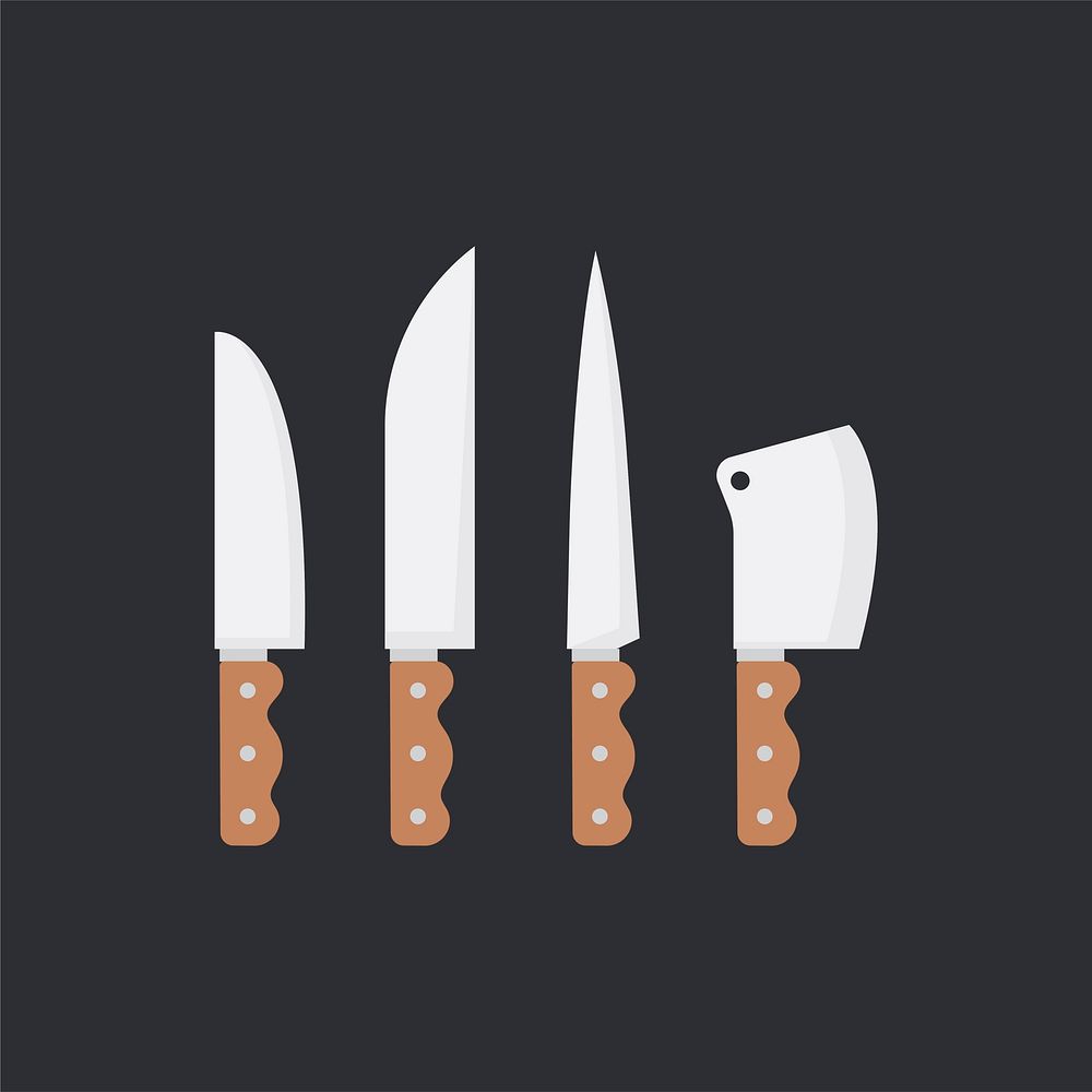 Kitchen knives set vector illustration