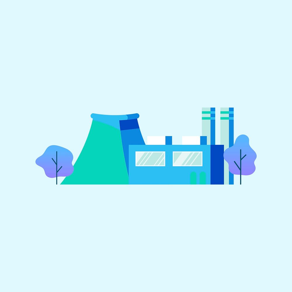 Factory power generator in blue
