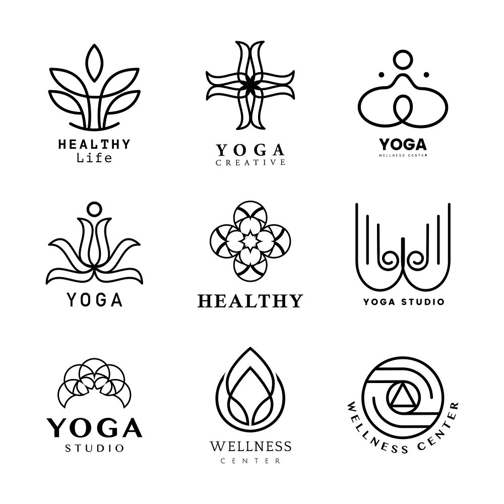 Set of yoga logo vector