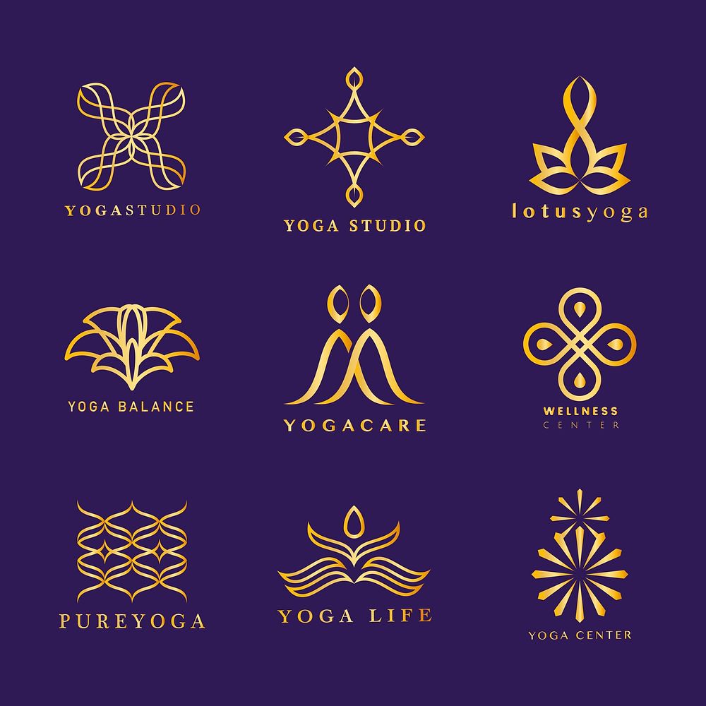 Set of yoga logo vector