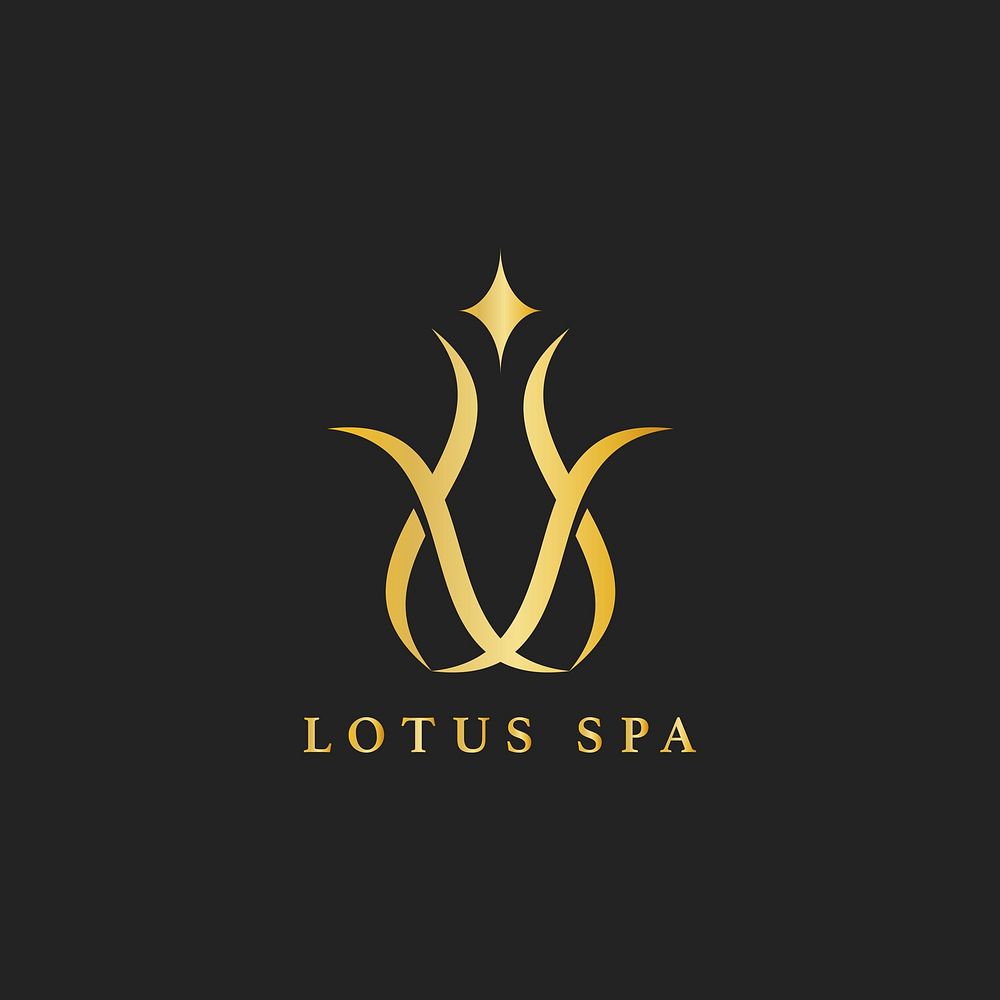 Lotus spa design logo vector