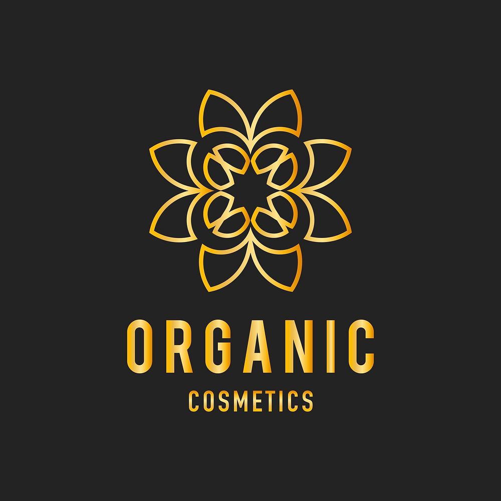 Organic cosmetics design logo vector