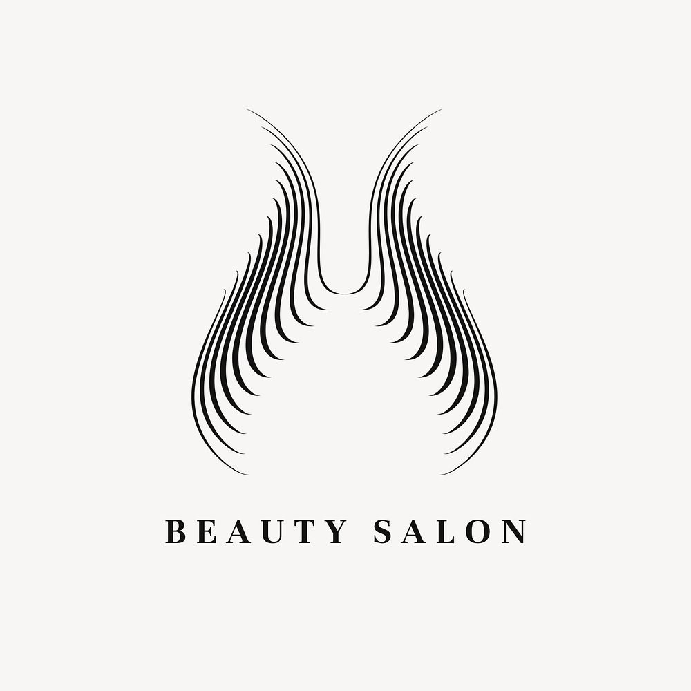 Beauty salon logo template, modern creative design psd