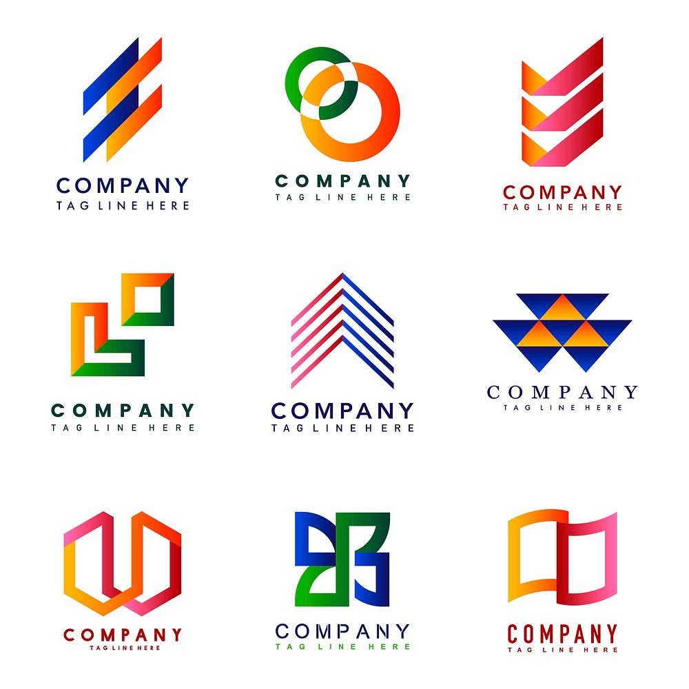 set-of-company-logo-design-premium-vector-rawpixel