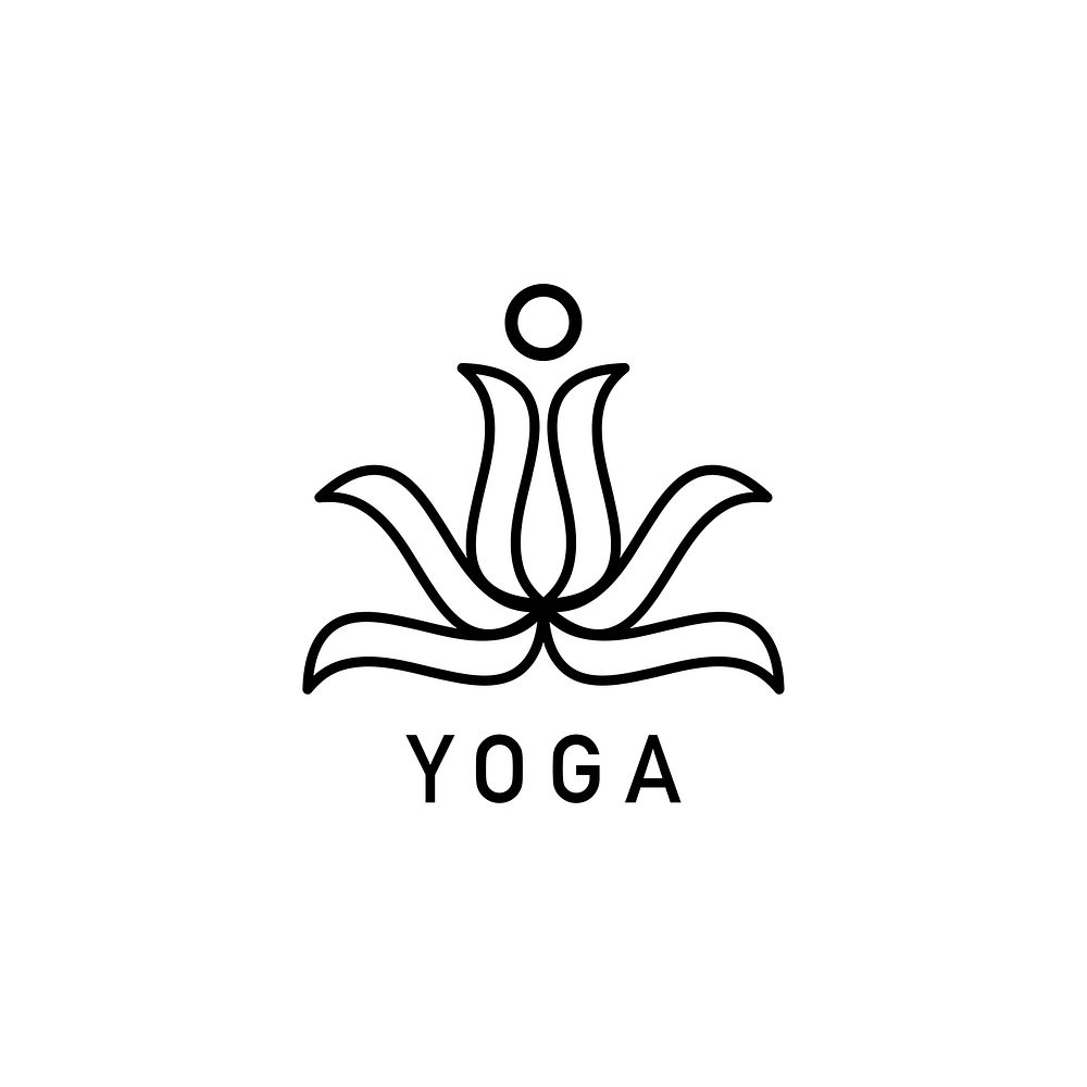Floral yoga design vector logo